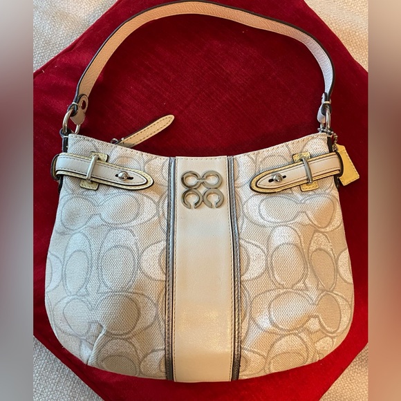Coach Handbags - EUC Coach Handbag (Cream-colored w/silver)